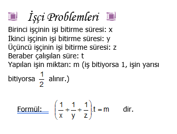 İşçi Problemleri Formülü